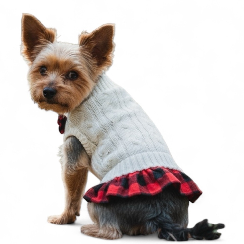 Buffalo Check Knit Fisherman Sweater Dress